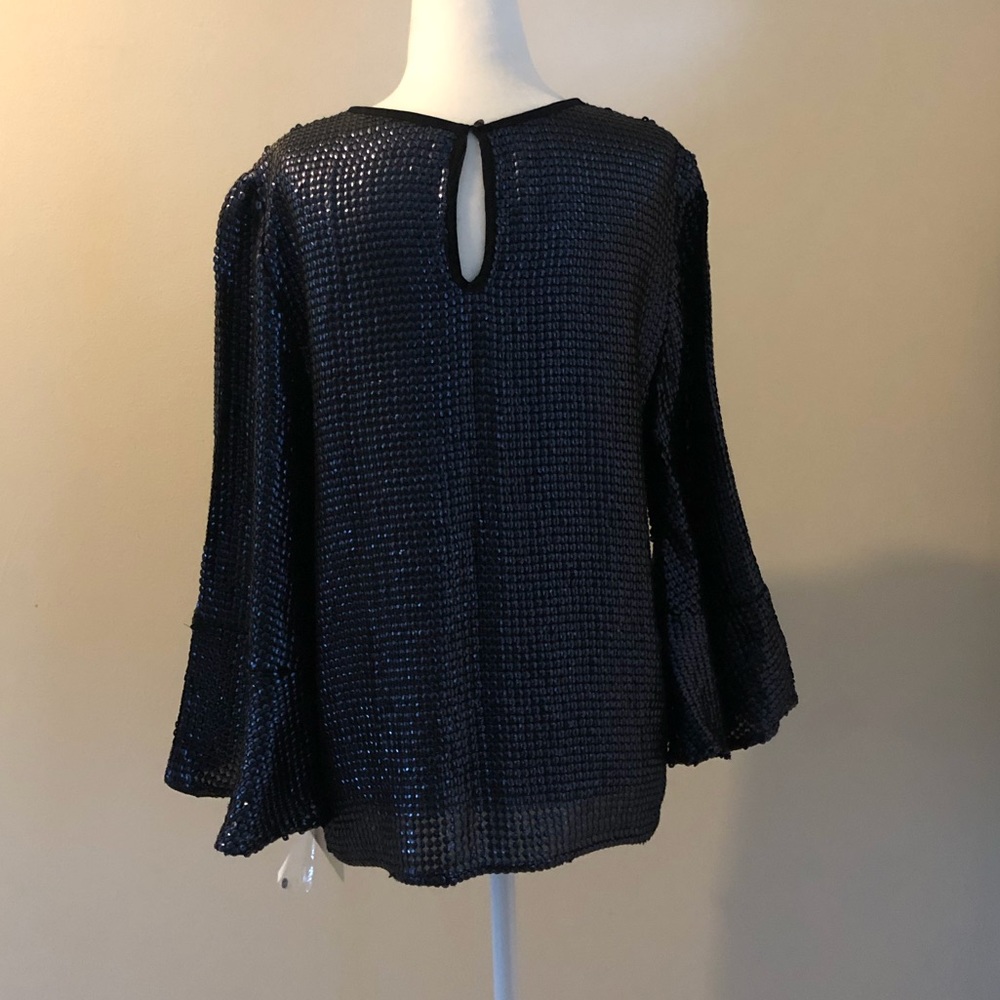 NWT Trouve Sequence Metallic Blouse M - Picture 9 of 10